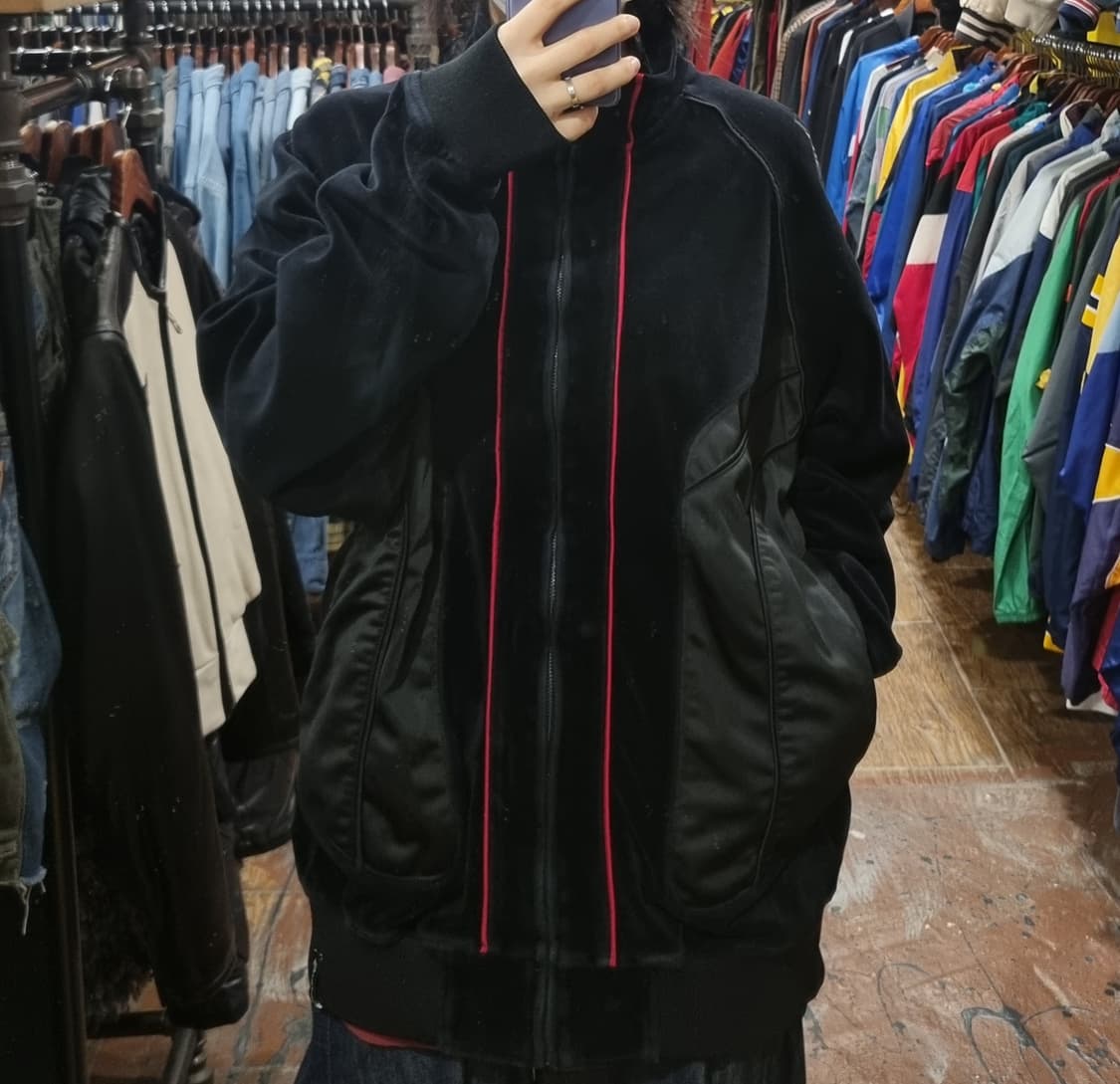 [Hi] vtg 빈티지 벨로아 벨벳 져지 블랙 상품이미지5