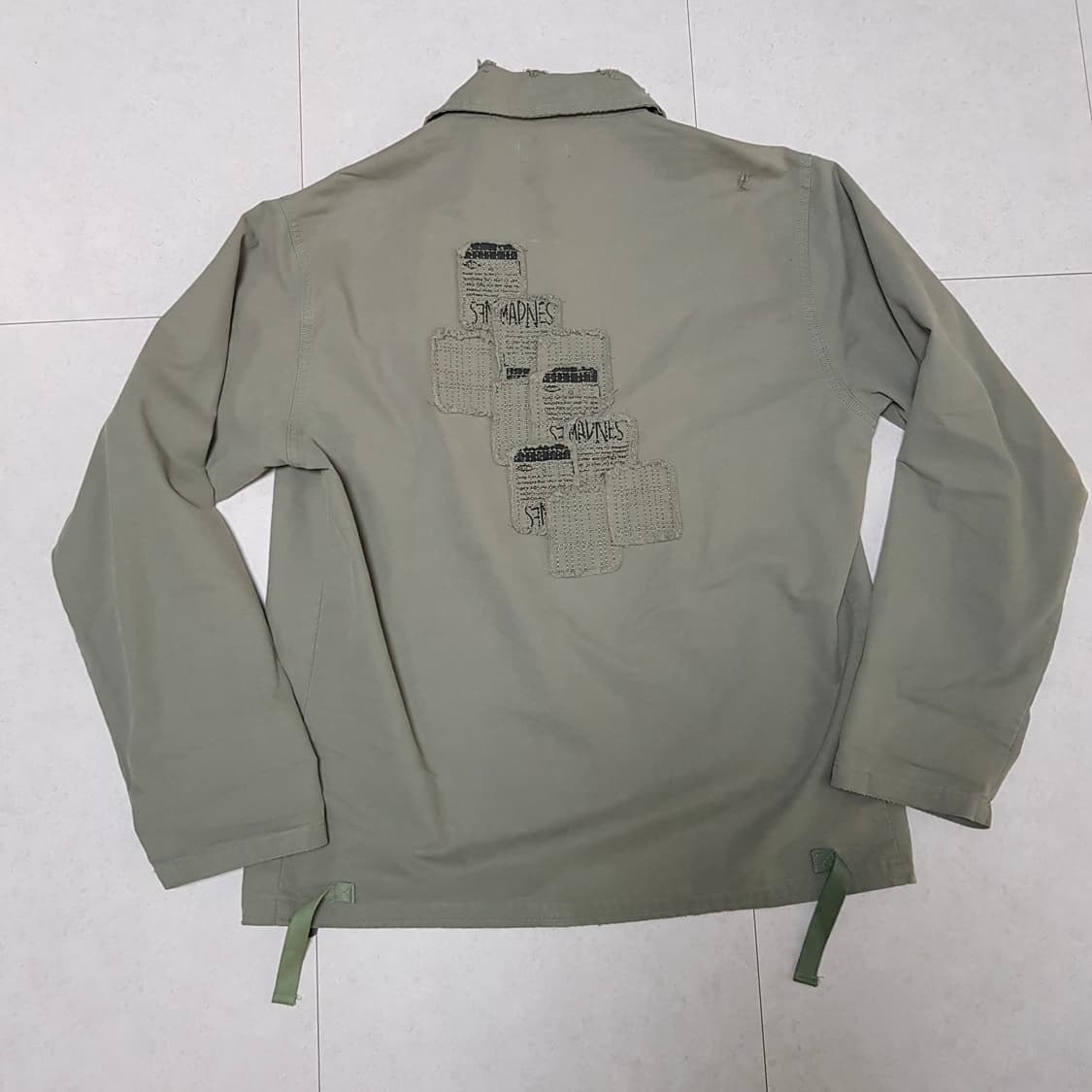 MDNS 워크 자켓 카키색 워싱 데미지 상품이미지3