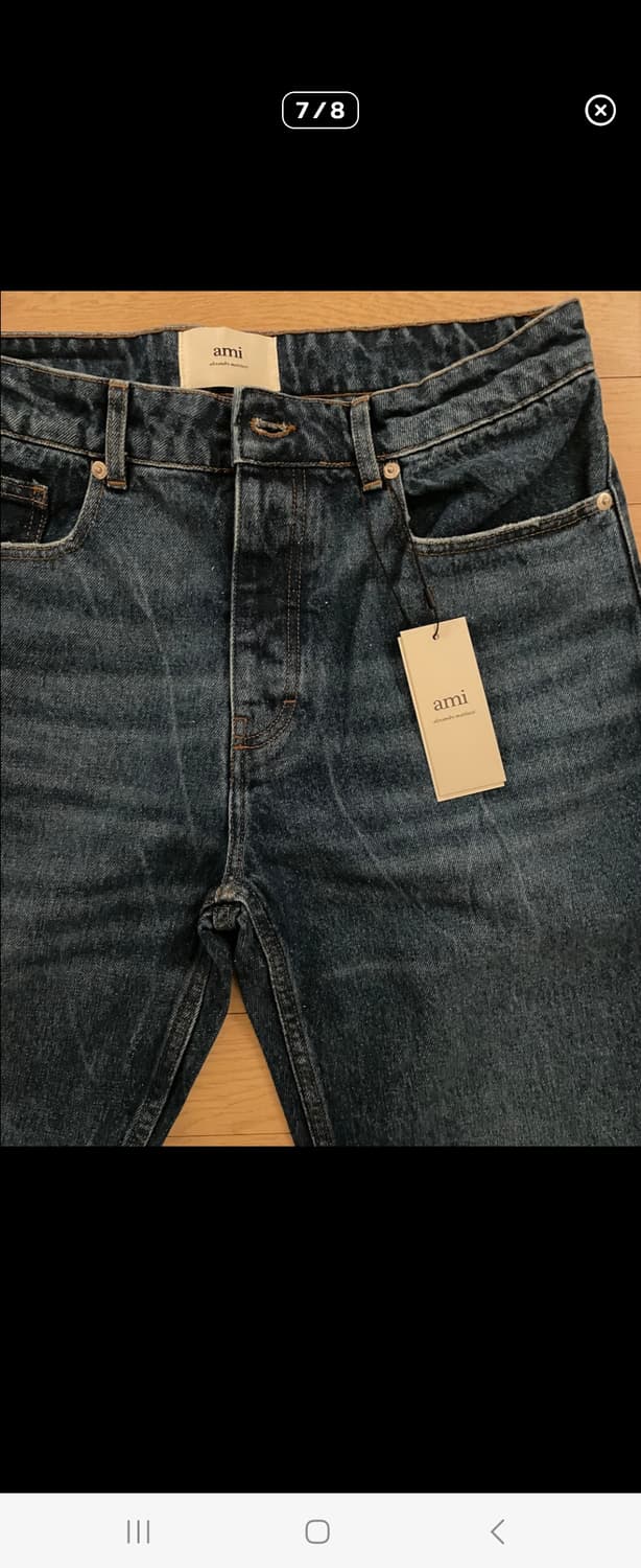 아미 백 로고패치 루즈 스트레이트 데님 상품이미지3