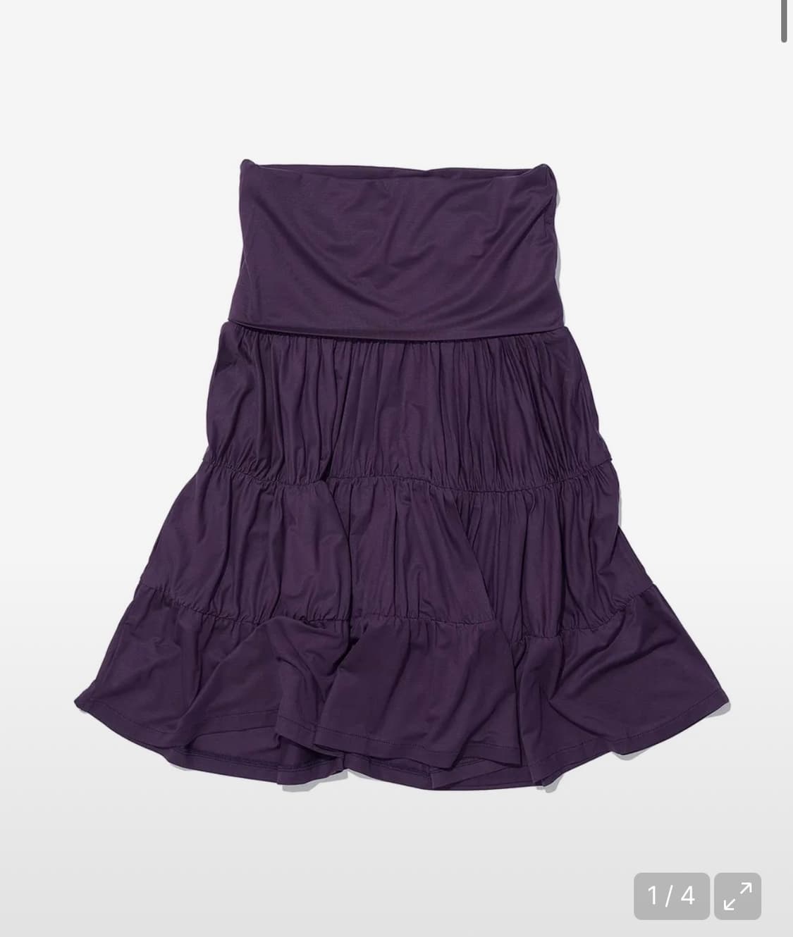 파르티멘토 우먼 저지 셔링 티어드 미디 스커트 미드나잇 플럼 상품이미지1