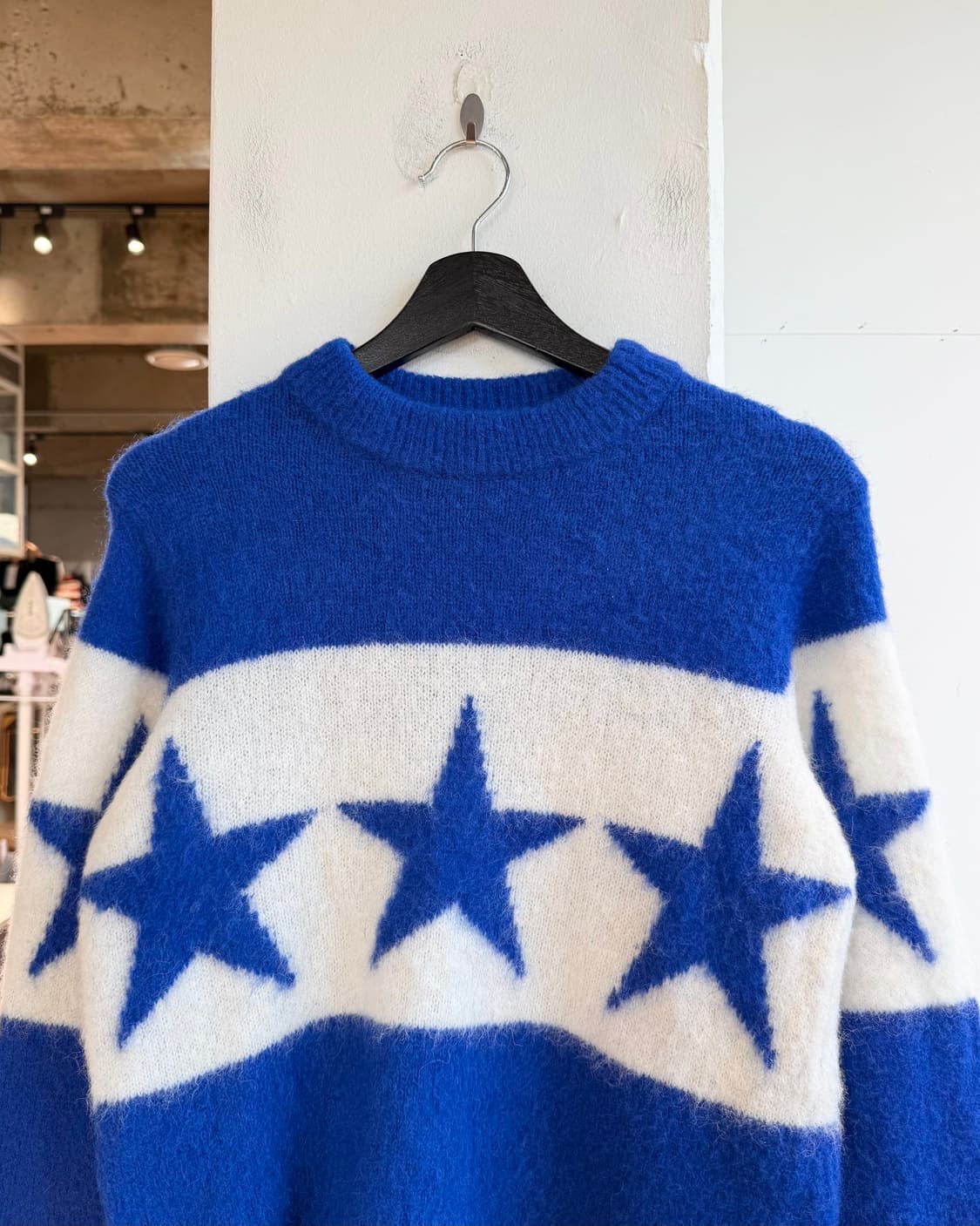 산드로 블루 스텔라 크루 인타르시아 니트  상품이미지3