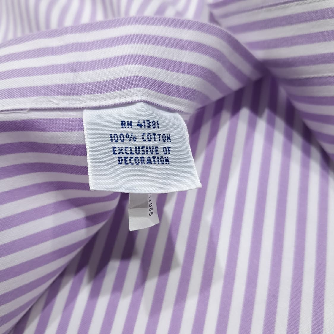 CL447 XL 폴로 코튼 뱅갈스트라이프 라벤더 퍼플 셔츠 남방 상품이미지5