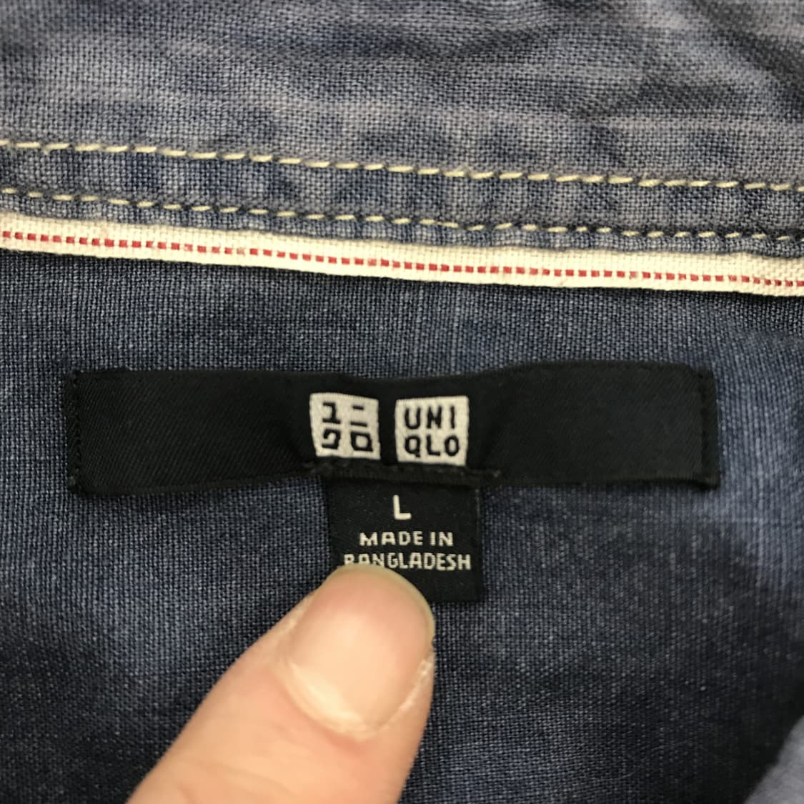 유니클로 웨스턴 워시드 샴브레이셔츠 [L] 상품이미지5