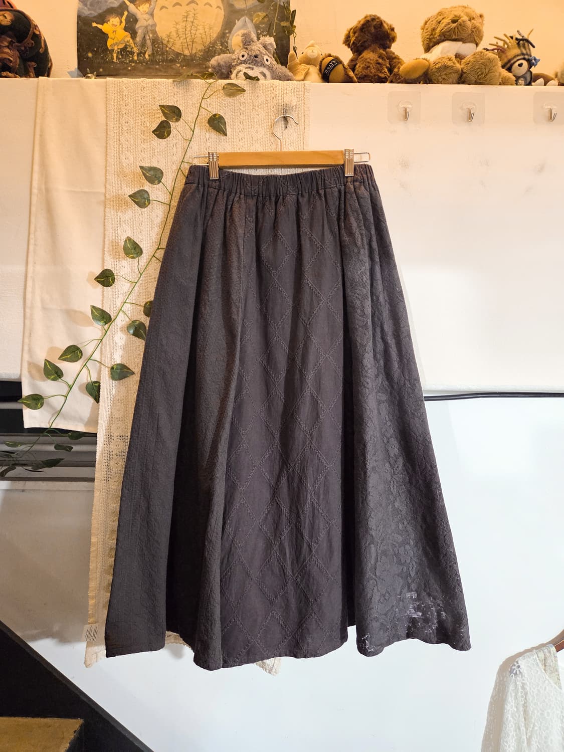 sm2 차콜 패치워크 롱스커트 상품이미지5