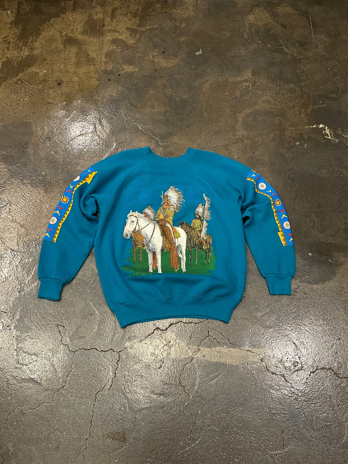 90s Hanes USA 헤인즈 우먼 인디언 스웻셔츠 L 상품이미지1