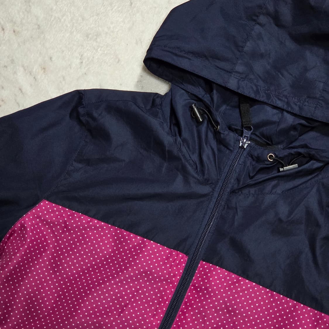 일본 빈티지 핑크 도트 바람막이 상품이미지2