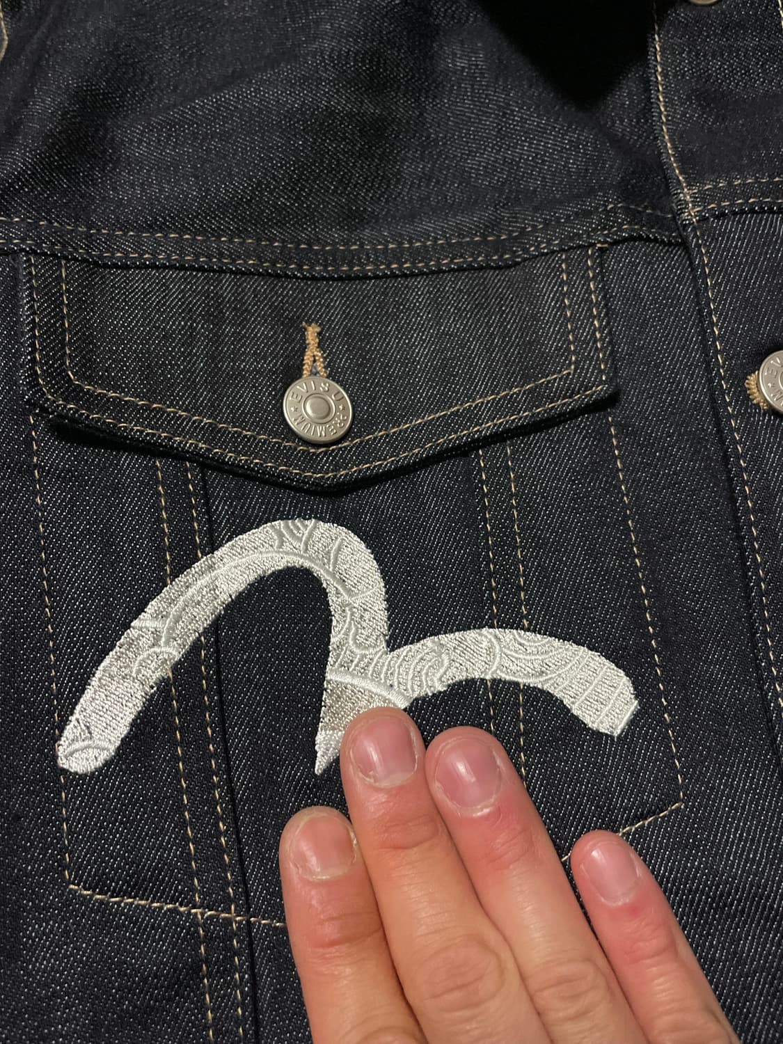 EVISU 에비수 타입3 WAVES IN EASTSEA 자수 데님 자켓 상품이미지6