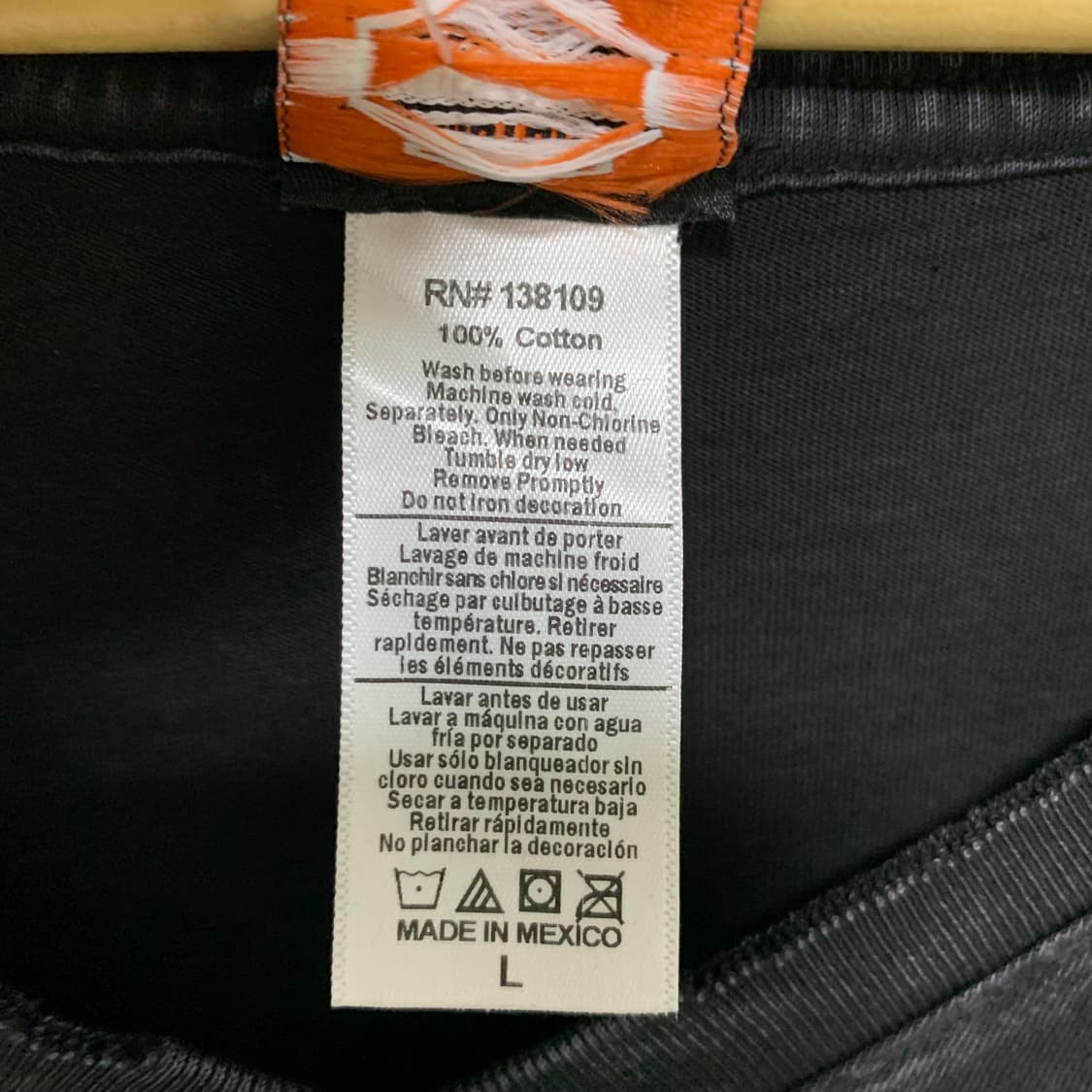 할리데이비슨 빈티지 반팔 티셔츠 스컬 프린팅 워싱 차콜 브이넥 L 상품이미지4