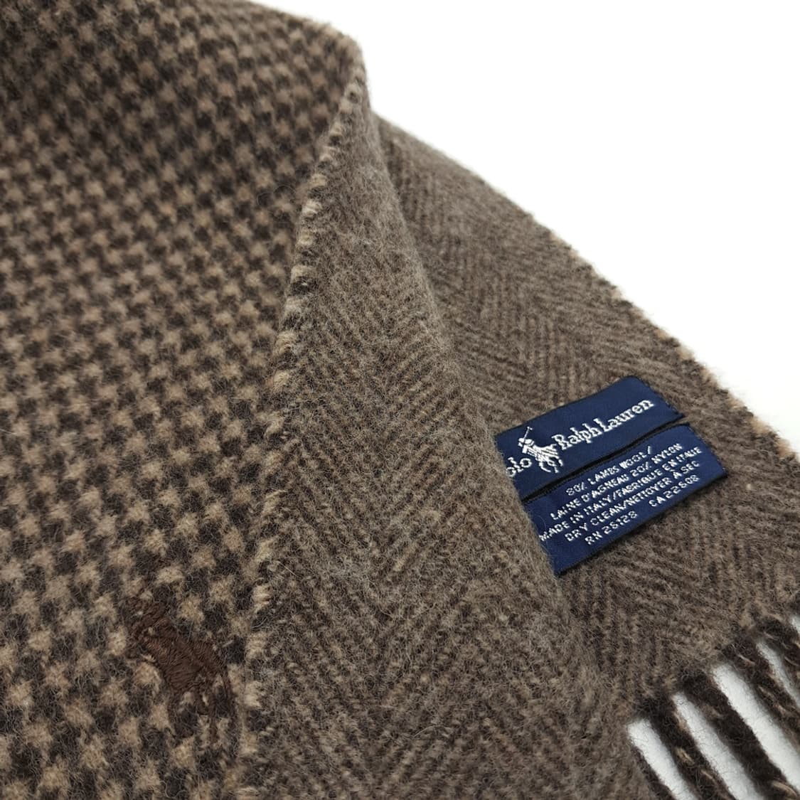 MX224 폴로 랄프로렌 하운드투스 헤링본 램스울 양면 목도리 머플러 상품이미지4