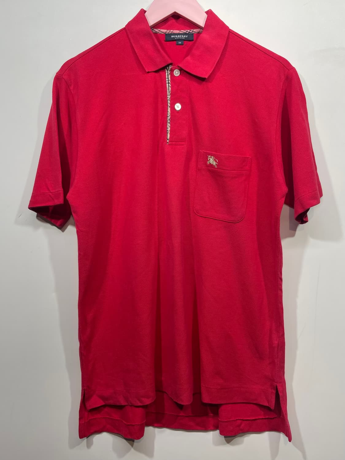 버버리 레드 체크 포인트 반팔 폴로티 상품이미지2