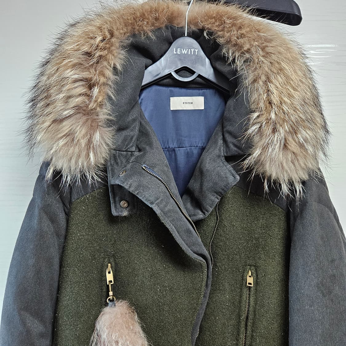 한섬 시스템 오리털패딩 66 너구리털 상품이미지5