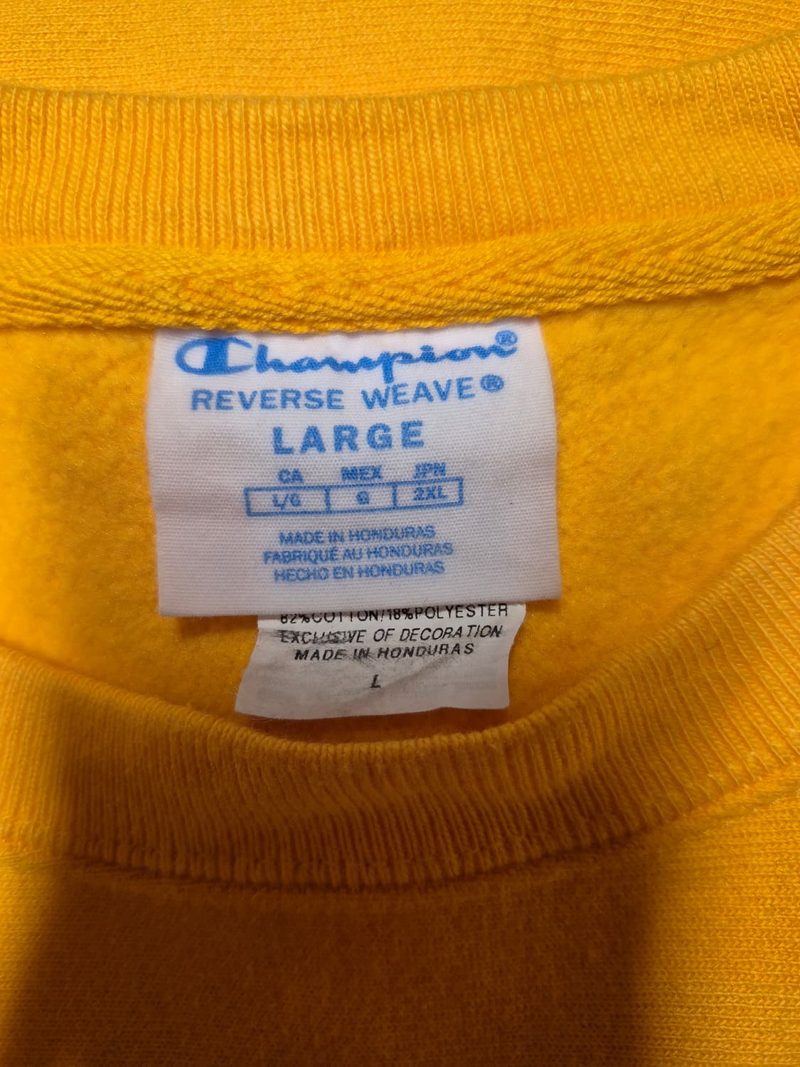 챔피온 리버스위브 맨투맨 옐로우 상품이미지5