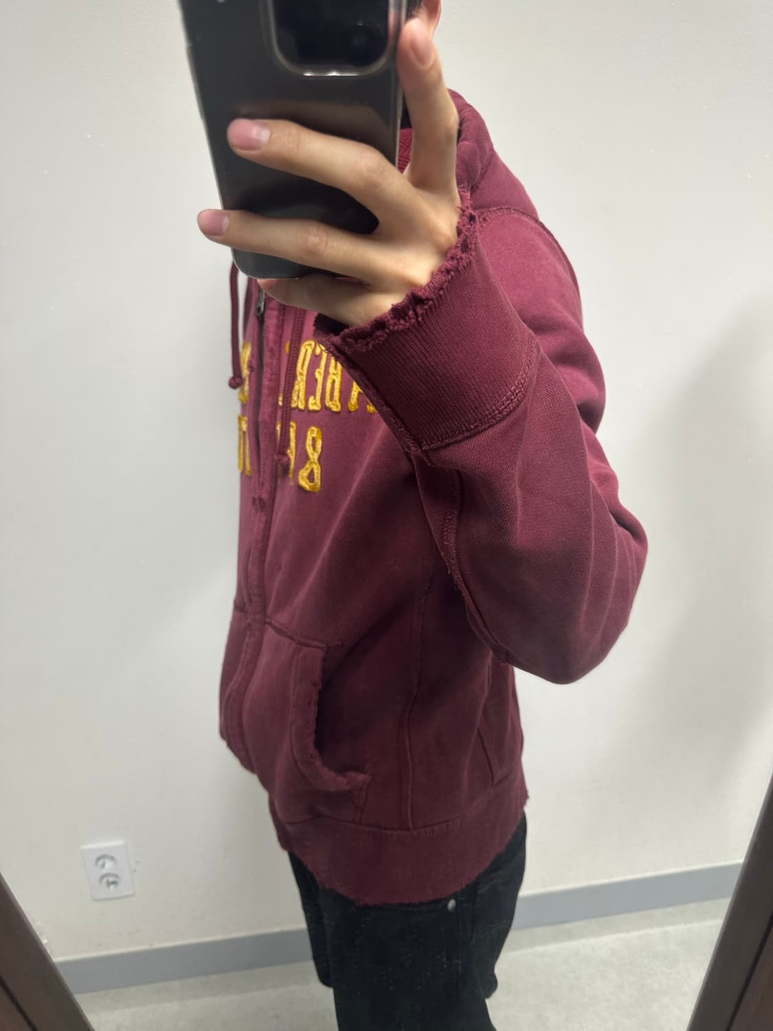 아베크롬비 버건디 빈티지 후드집업  상품이미지3