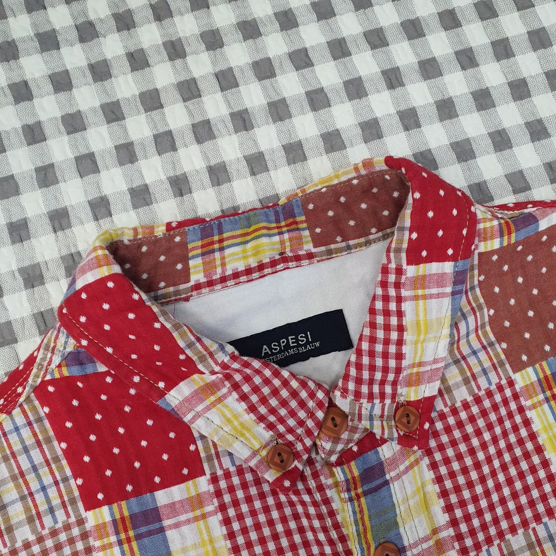 아스페시 레드 피치워크 셔츠 남자95 상품이미지2