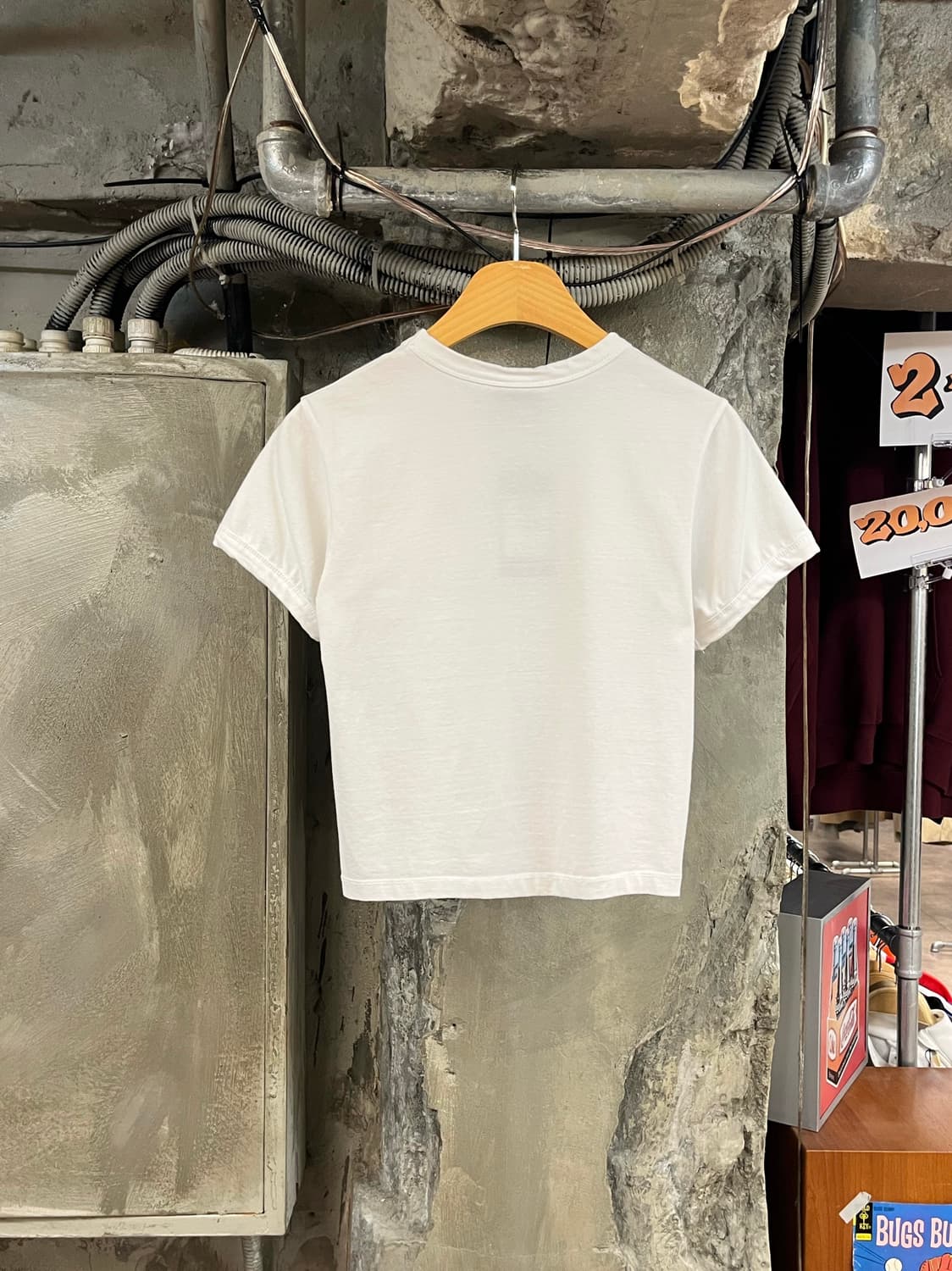 우알롱 크롭 반팔티 화이트 S #csz3742 상품이미지2