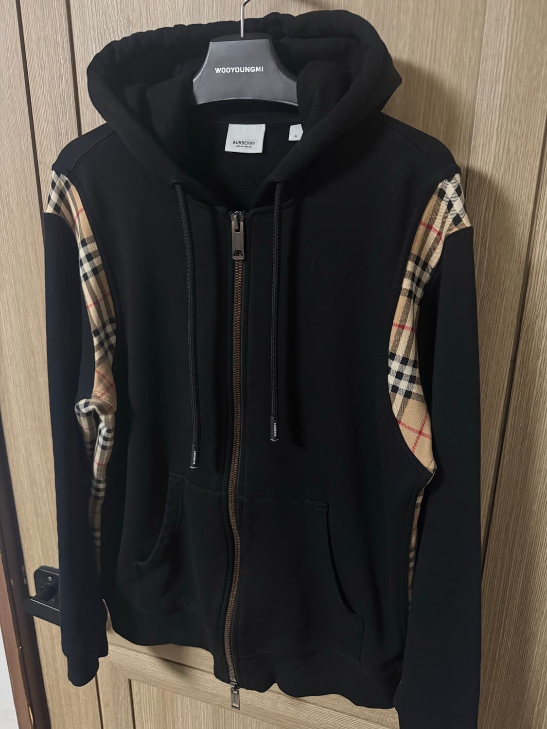 버버리 체크패턴 후드집업 블랙 상품이미지2