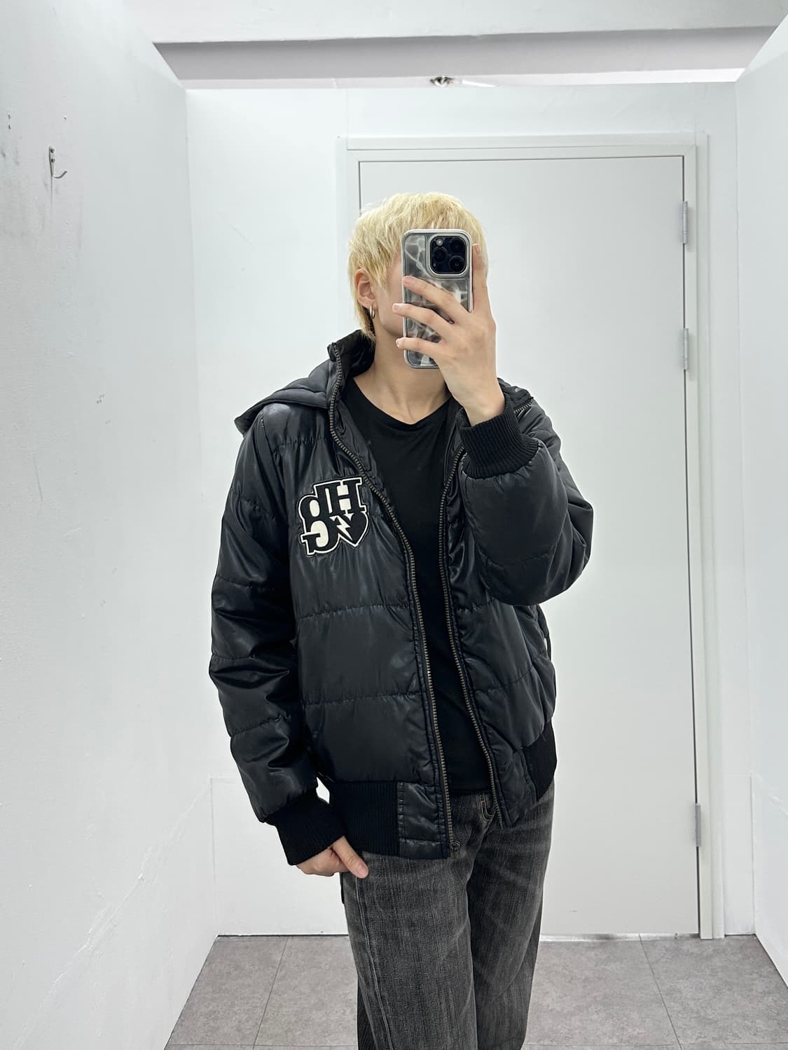 HBG black crop puffer 상품이미지2