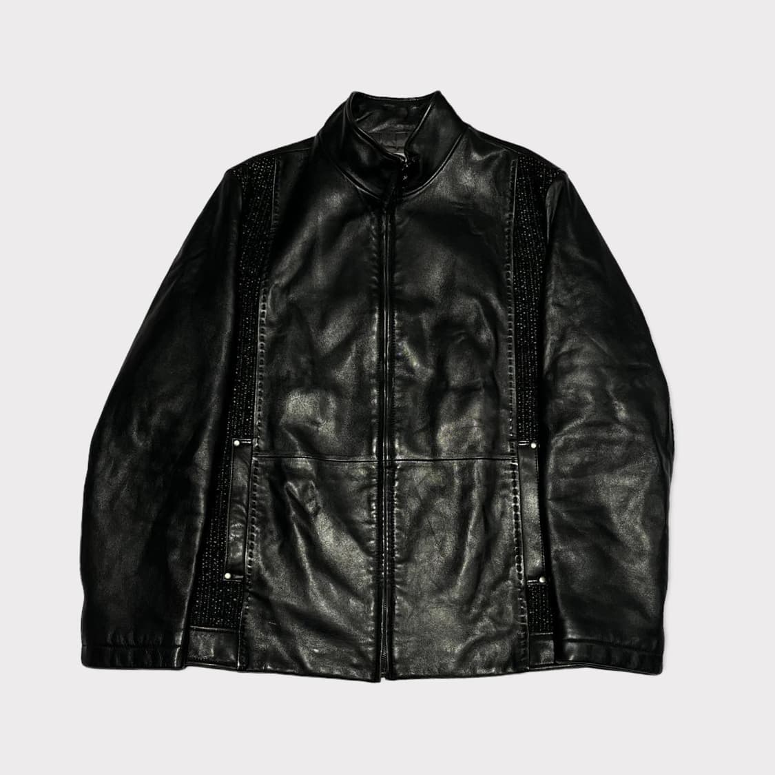 Lynx Wool mix leather zip up  상품이미지1