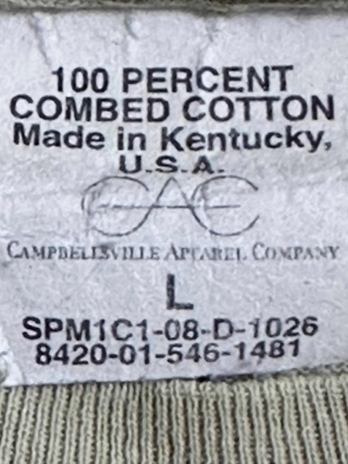 미군 카키색 구형 라운드 반팔 티셔츠 (L) (1) (만원샵) 상품이미지10