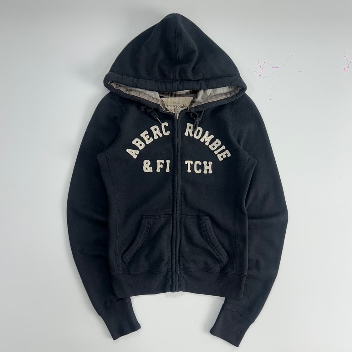 Abercrombie 아베크롬비 스펠아웃로고 네이비 후드집업  상품이미지3