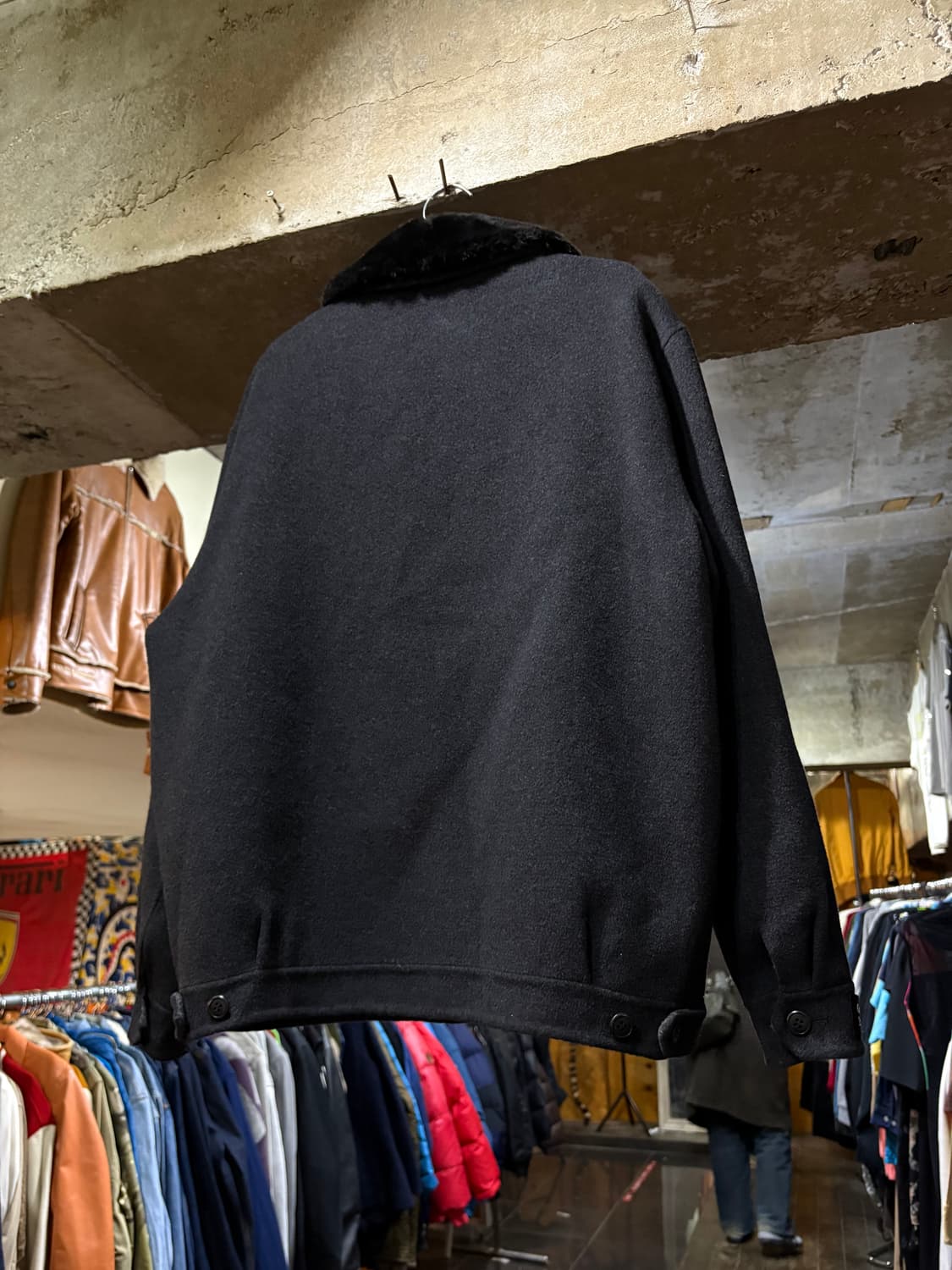 Balmain 발망 블랙 퍼 카라 캐시미어 자켓 상품이미지3