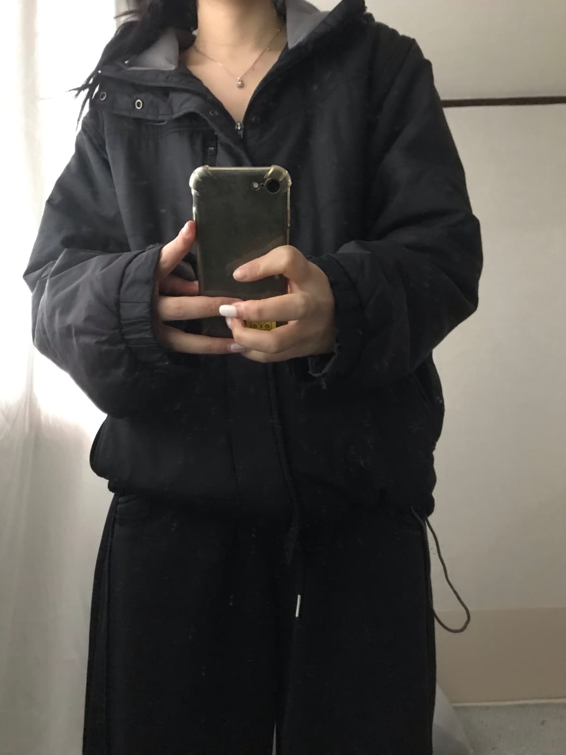 나이키 블랙 후드 패딩 상품이미지2