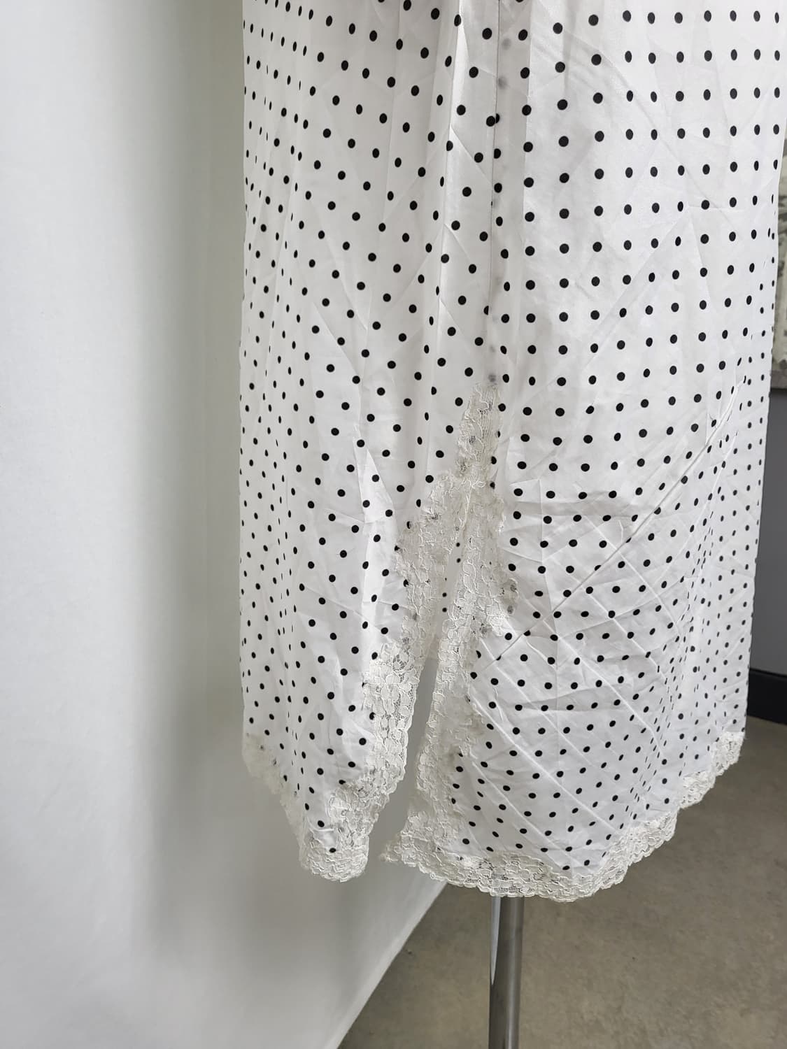 빈티지 화이트 레이스 도트 슬립 원피스 상품이미지4