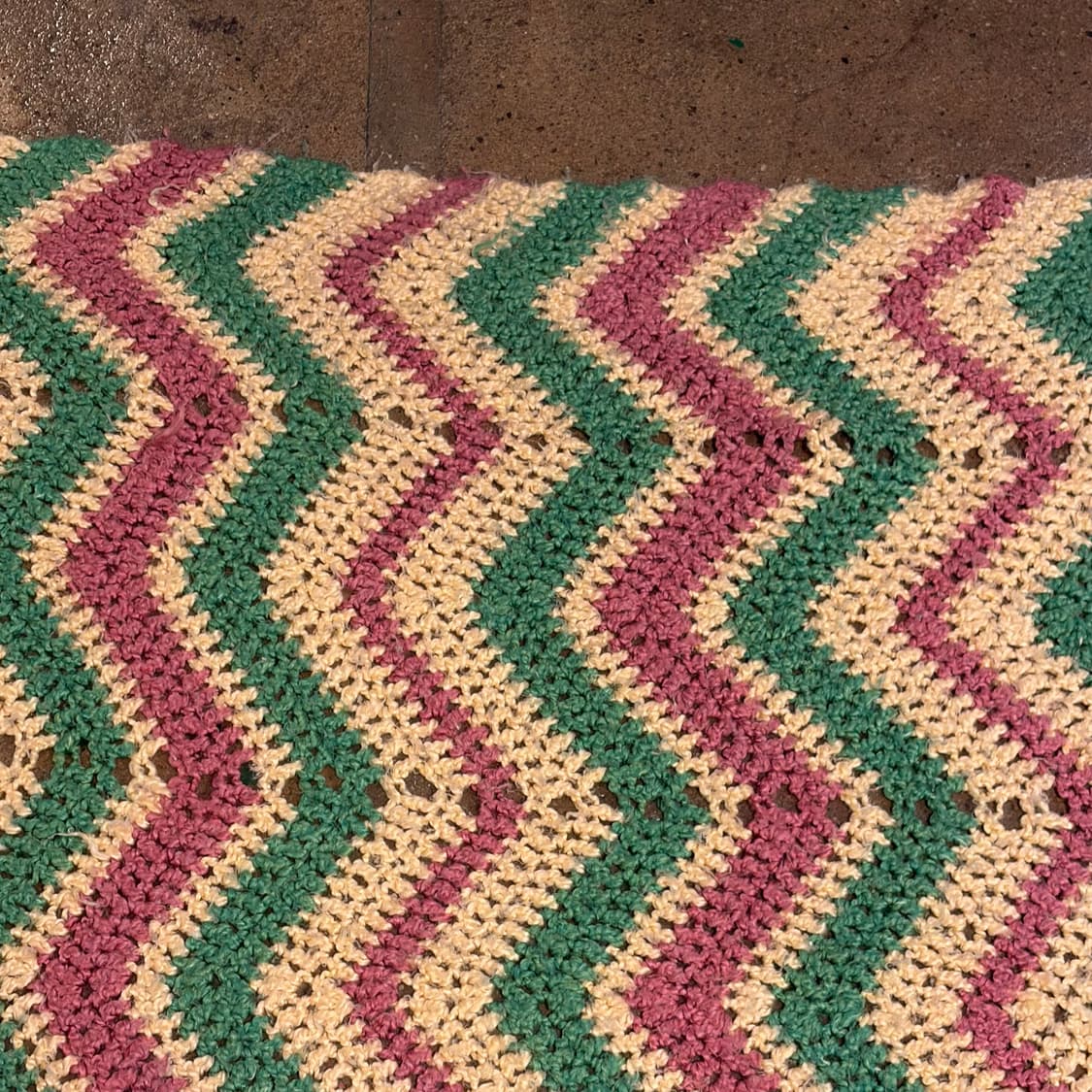 90s USA 니트 카페트 물결 러그 매트 상품이미지6