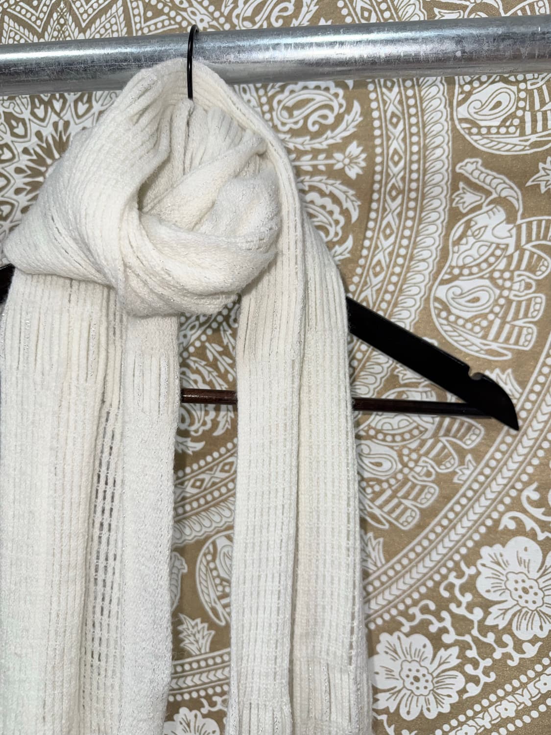 빈티지 화이트 틴셀 니트 머플러 목도리  상품이미지4