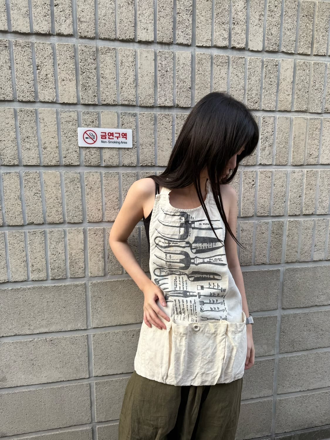 캐피탈 멀티 포켓 디테일 에이프런 상품이미지2