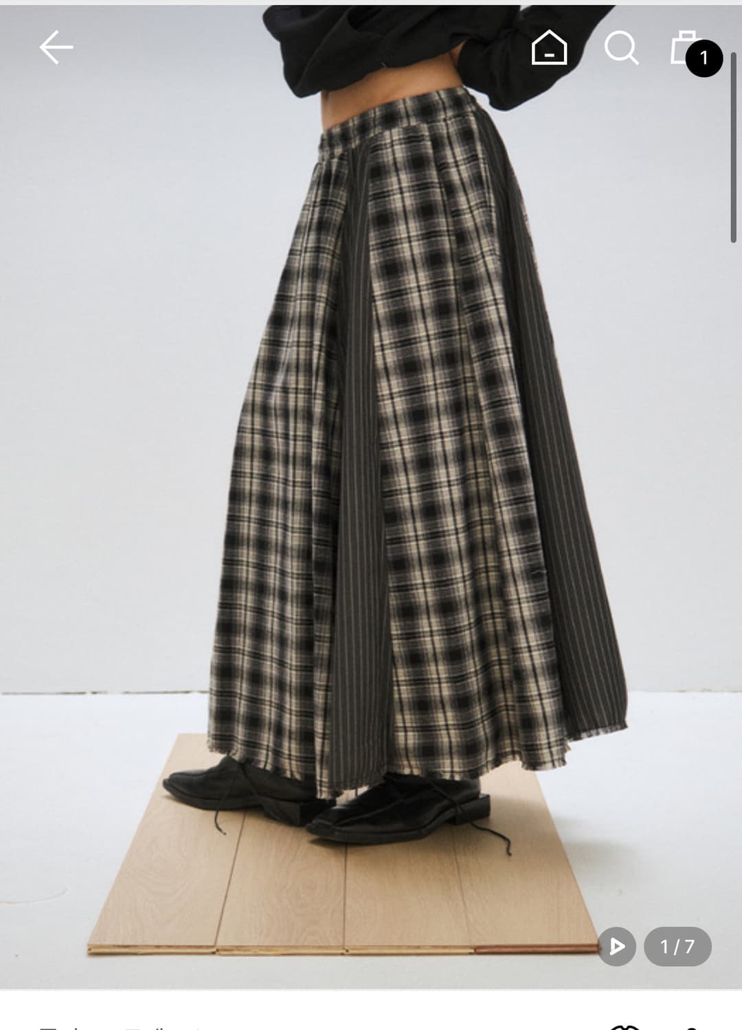 플리즈프로젝트 오버 체크 맥시 스커트(새상품) 상품이미지1