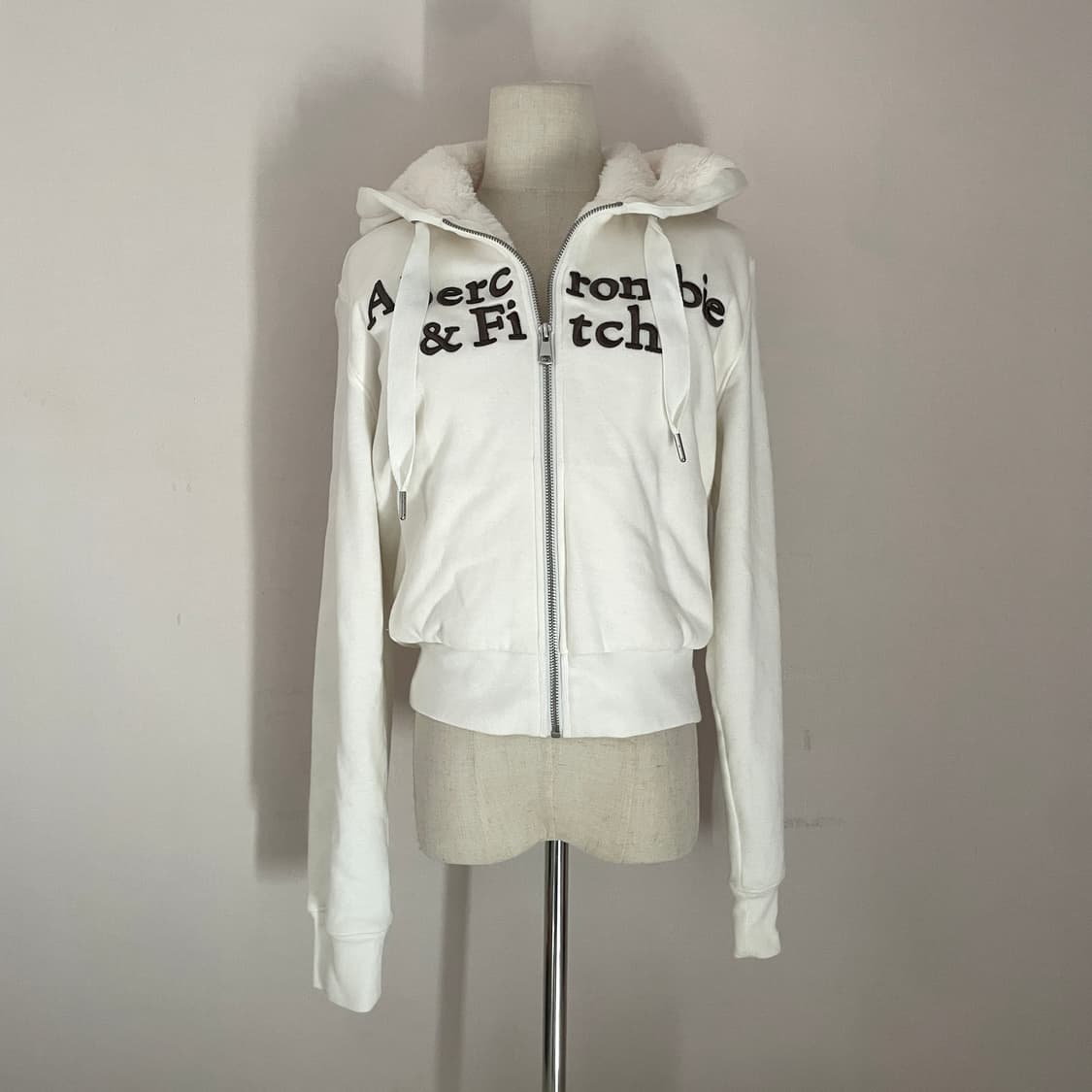 아베크롬비 화이트 양털 후드집업 y2k 빈티지 후드집업 울프죠 힙 와투케 상품이미지1