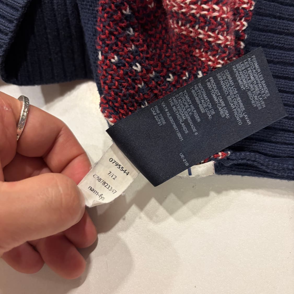 [S] 타미힐피거 아가일 니트 집업 가디건 D706 상품이미지9