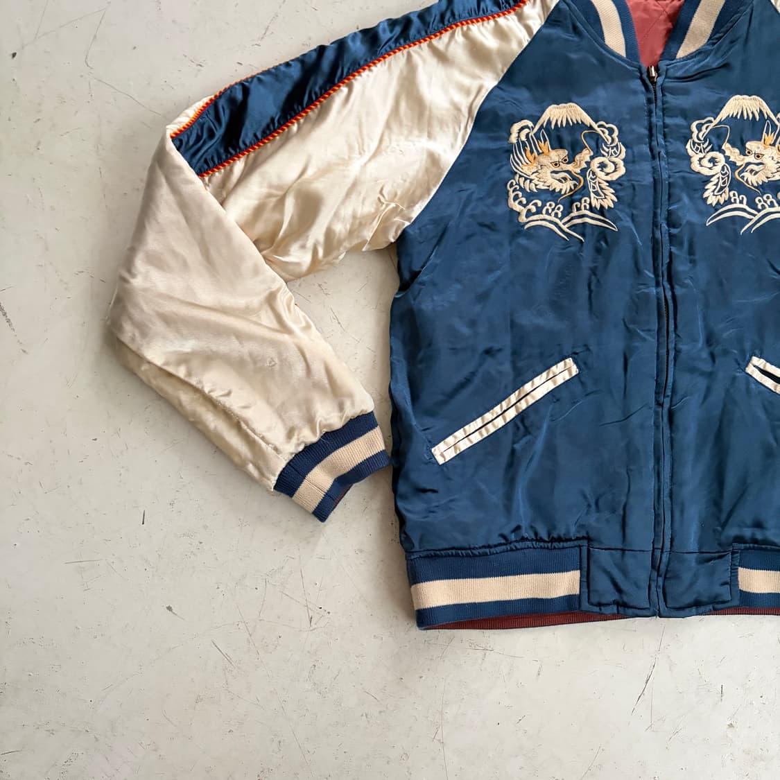 JAPAN 빈티지 리버시블 스카잔 M 상품이미지4