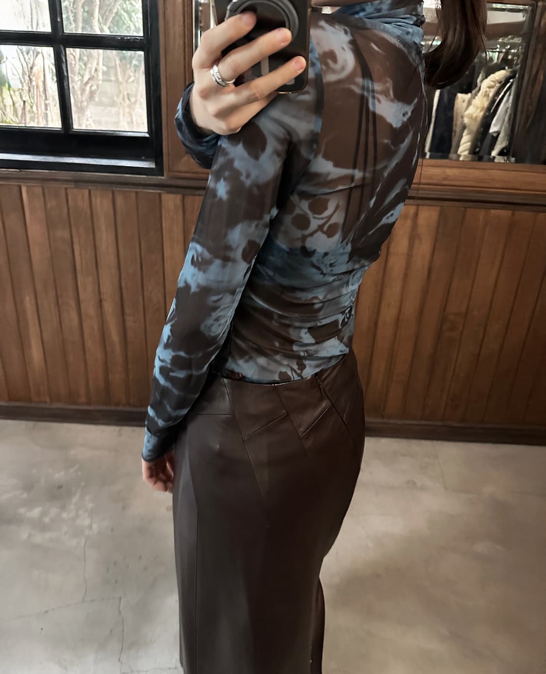 GANNI printed mesh turtleneck 상품이미지2