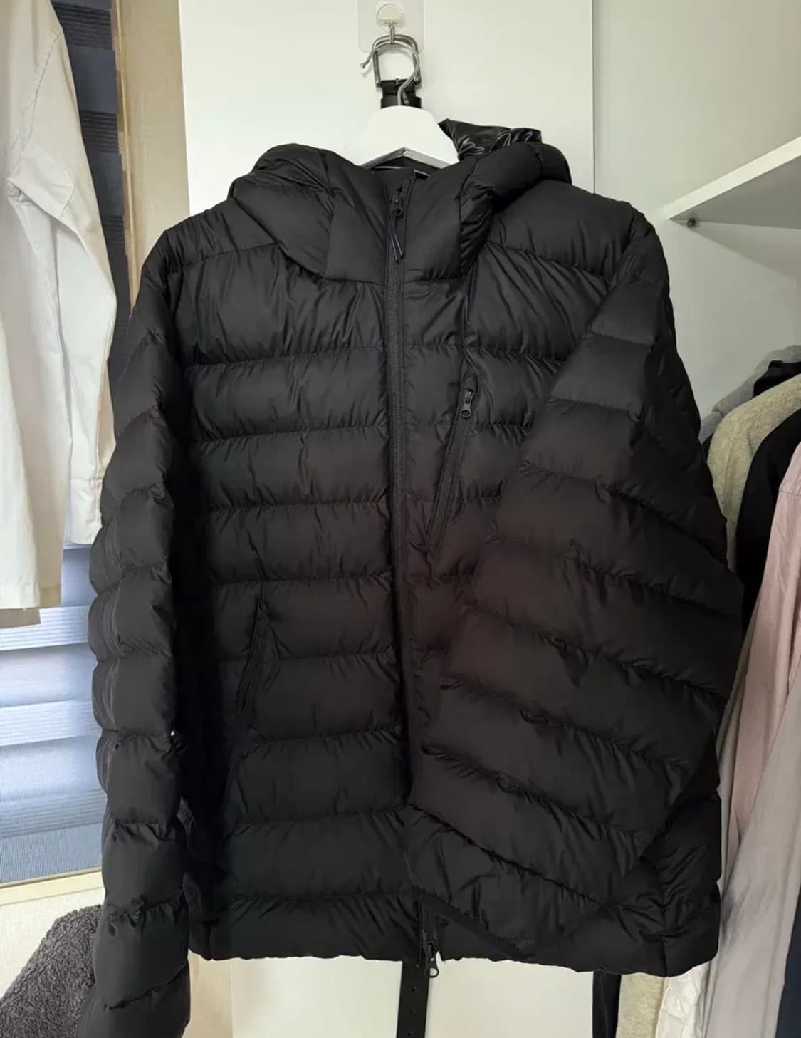 [XXL] 무탠다드 시티 레저 후드 라이트 다운 자켓 블랙 상품이미지2