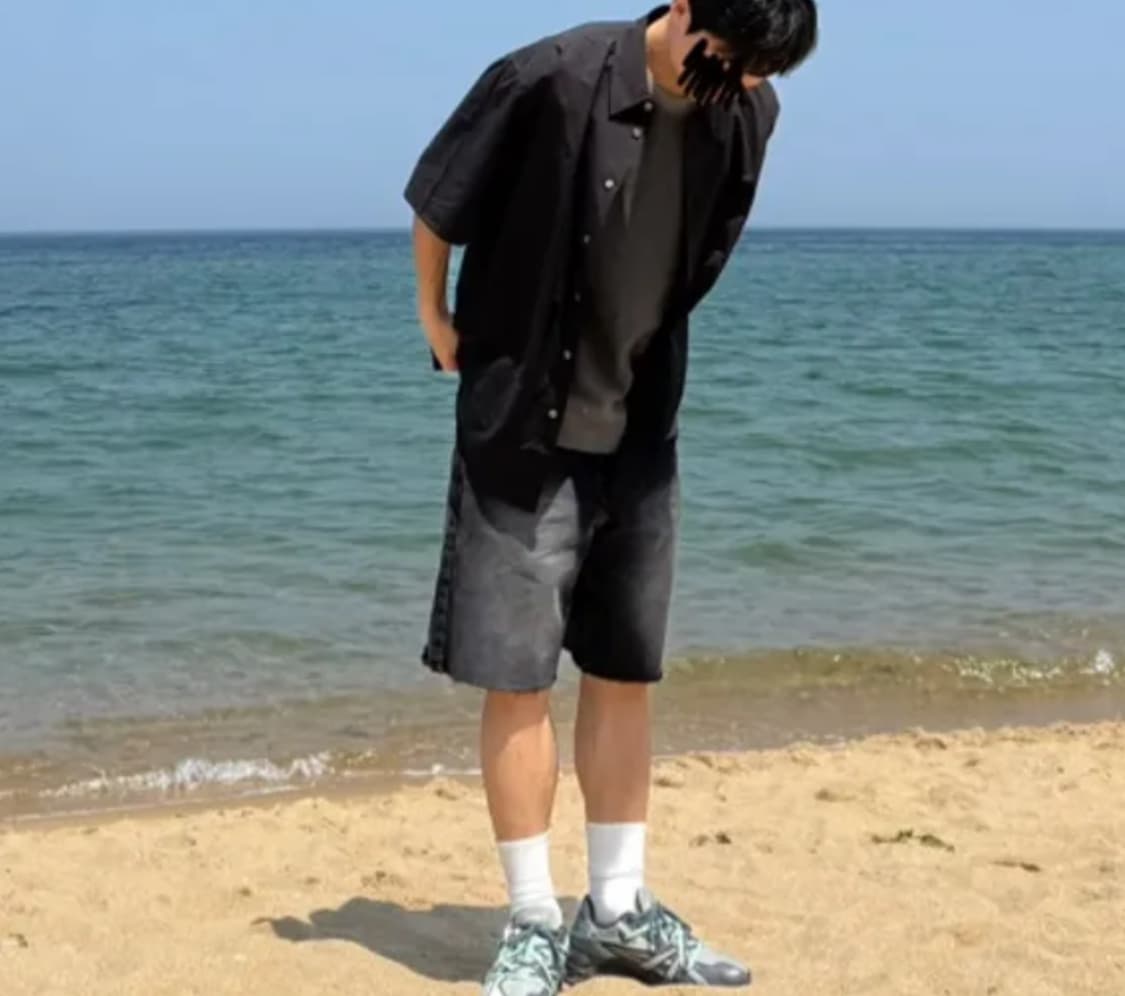 쿠어 페이퍼 코튼 하프 셔츠 L 상품이미지7