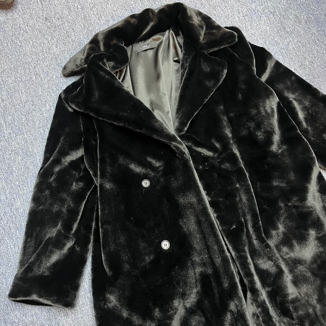 블랙 퍼 롱 코트 상품이미지2