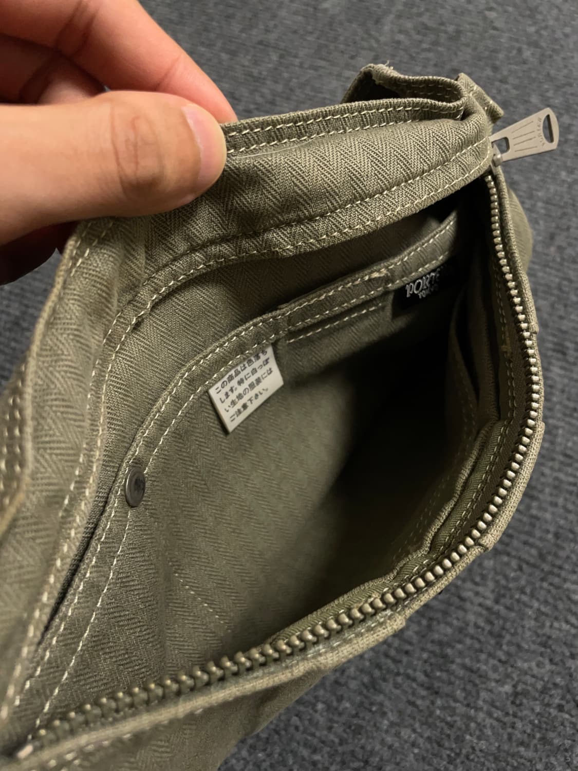 포터 카키 코튼 웨이스트백 상품이미지4