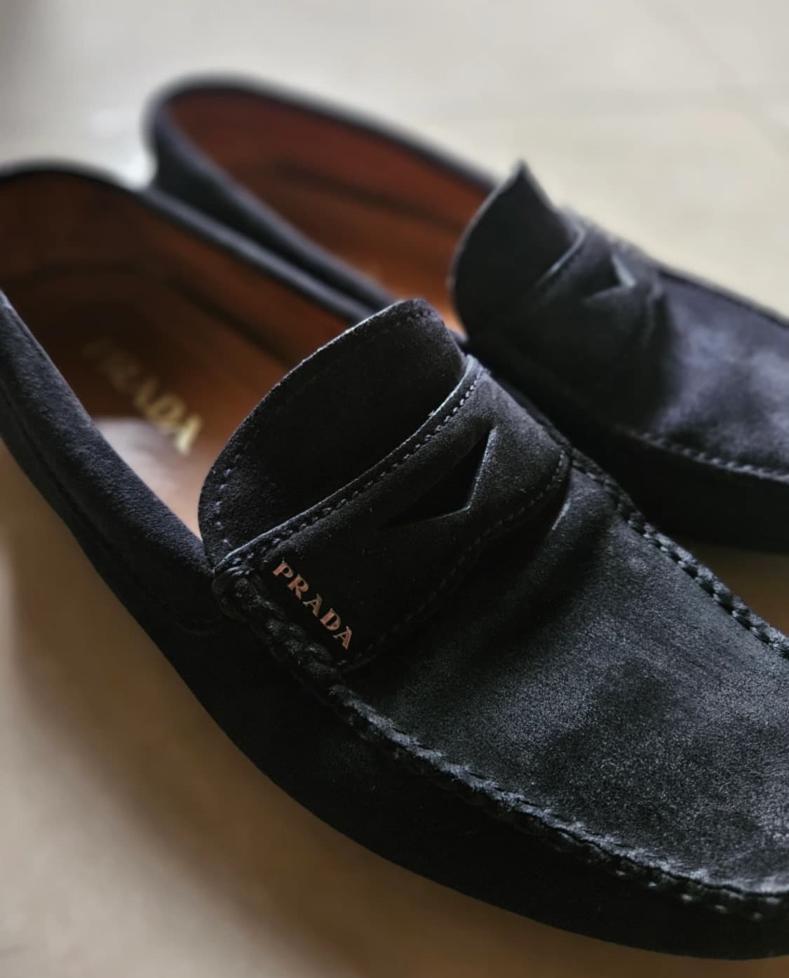 [프라다/스웨이드] 빈티지 워시드블루 로퍼 / 270 상품이미지3