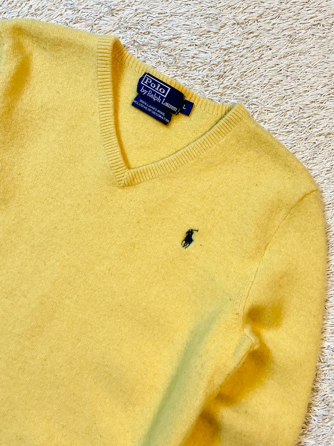 폴로 랄프로렌 블랙포니 램스울 브이넥 니트 옐로우 상품이미지2