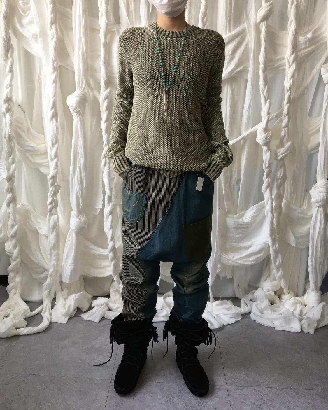 Green washed knit 상품이미지5