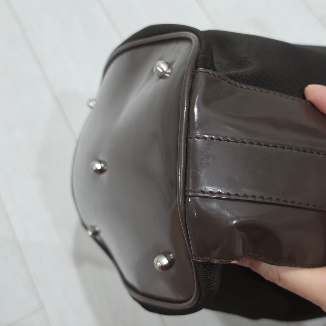 구찌 빈티지 뱀부 나일론 버킷백 토트백 핸드백 숄더백 상품이미지6