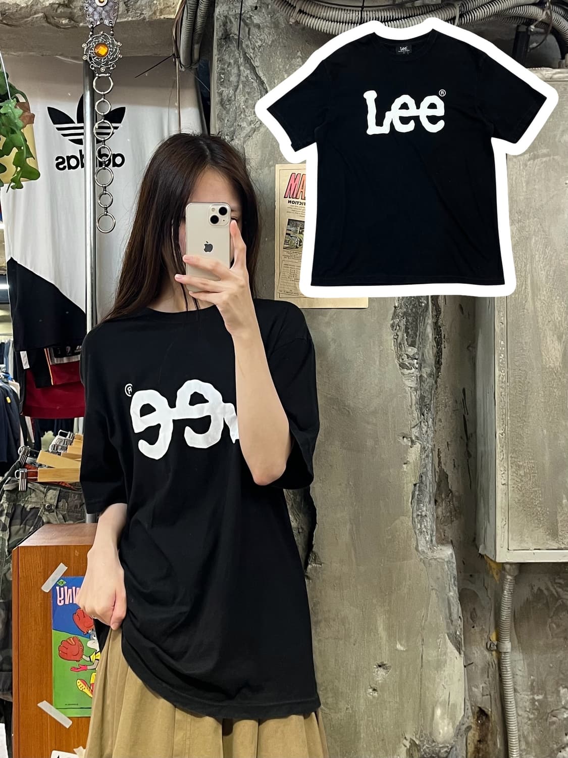 리 반팔티 블랙 L #csz600 상품이미지1