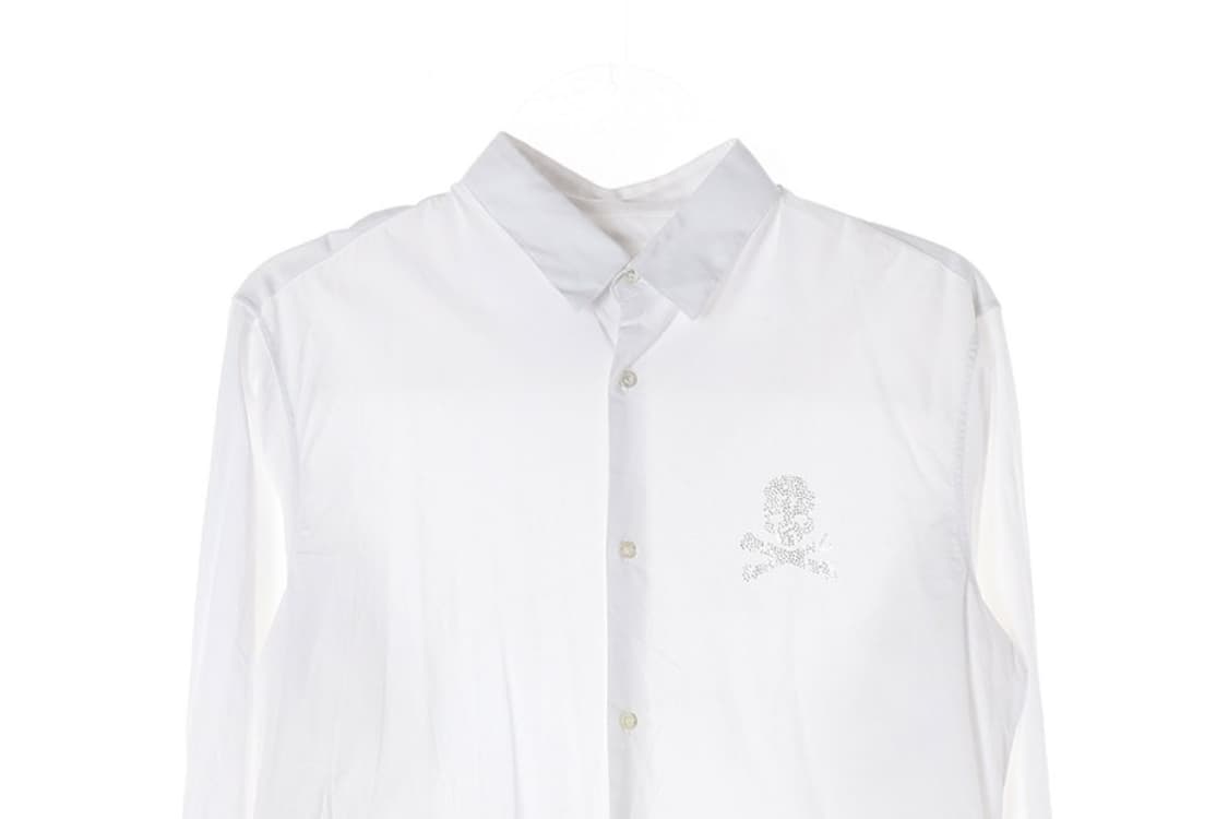 PHILIPP PLEIN 스컬 크리스탈 화이트 셔츠 L 상품이미지3