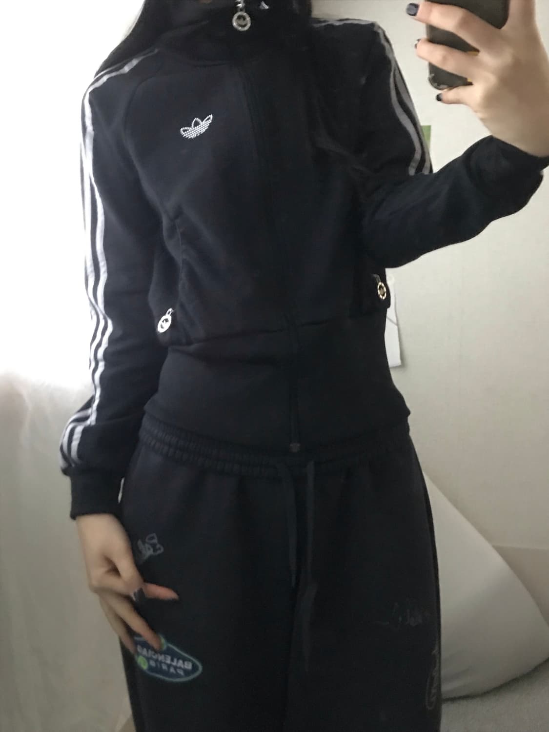 아디다스 블랙 실버 큐빅 져지 상품이미지5