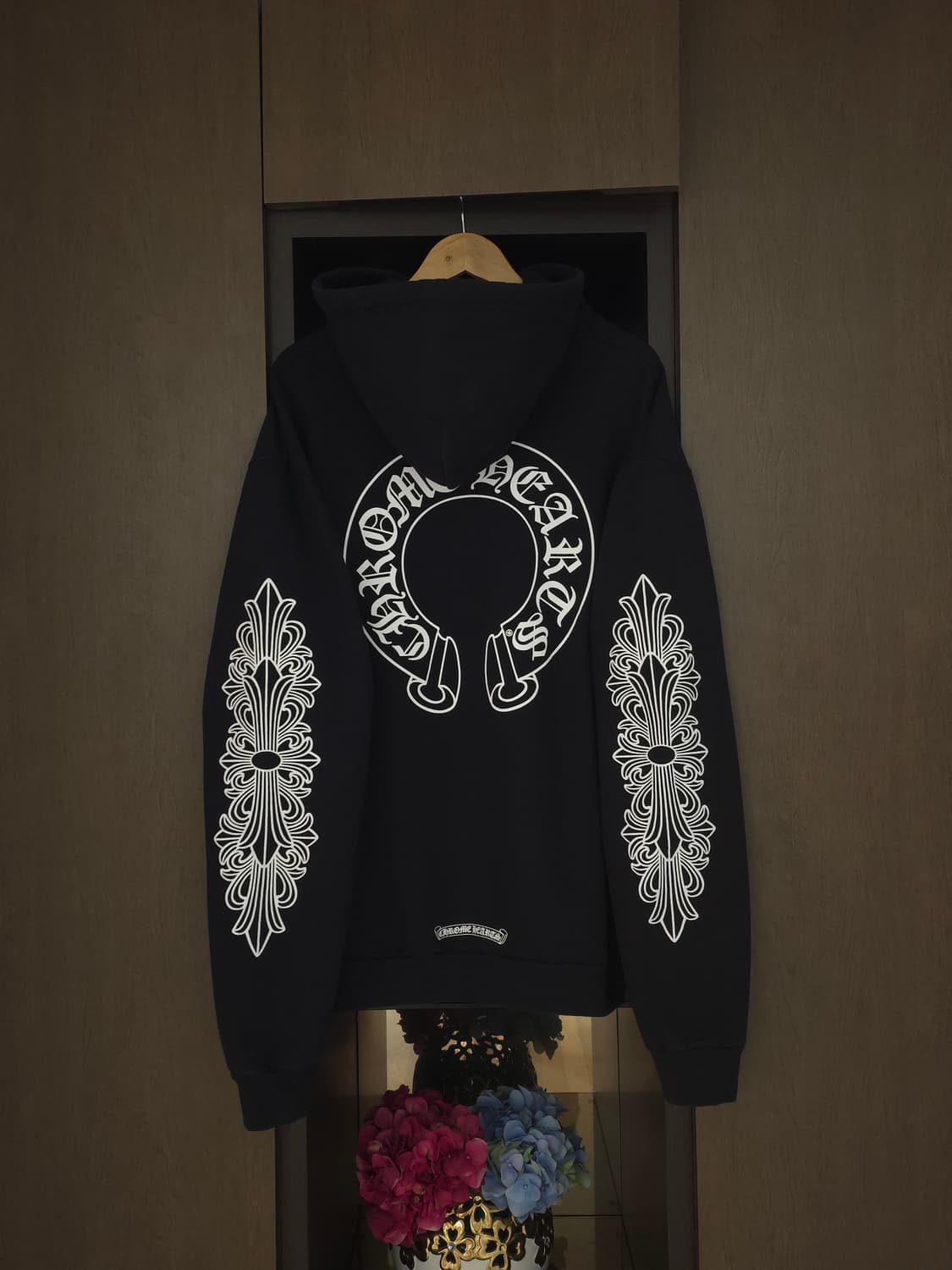 [XL] 크롬하츠 홀스슈 플로랄 후드 블랙 상품이미지3