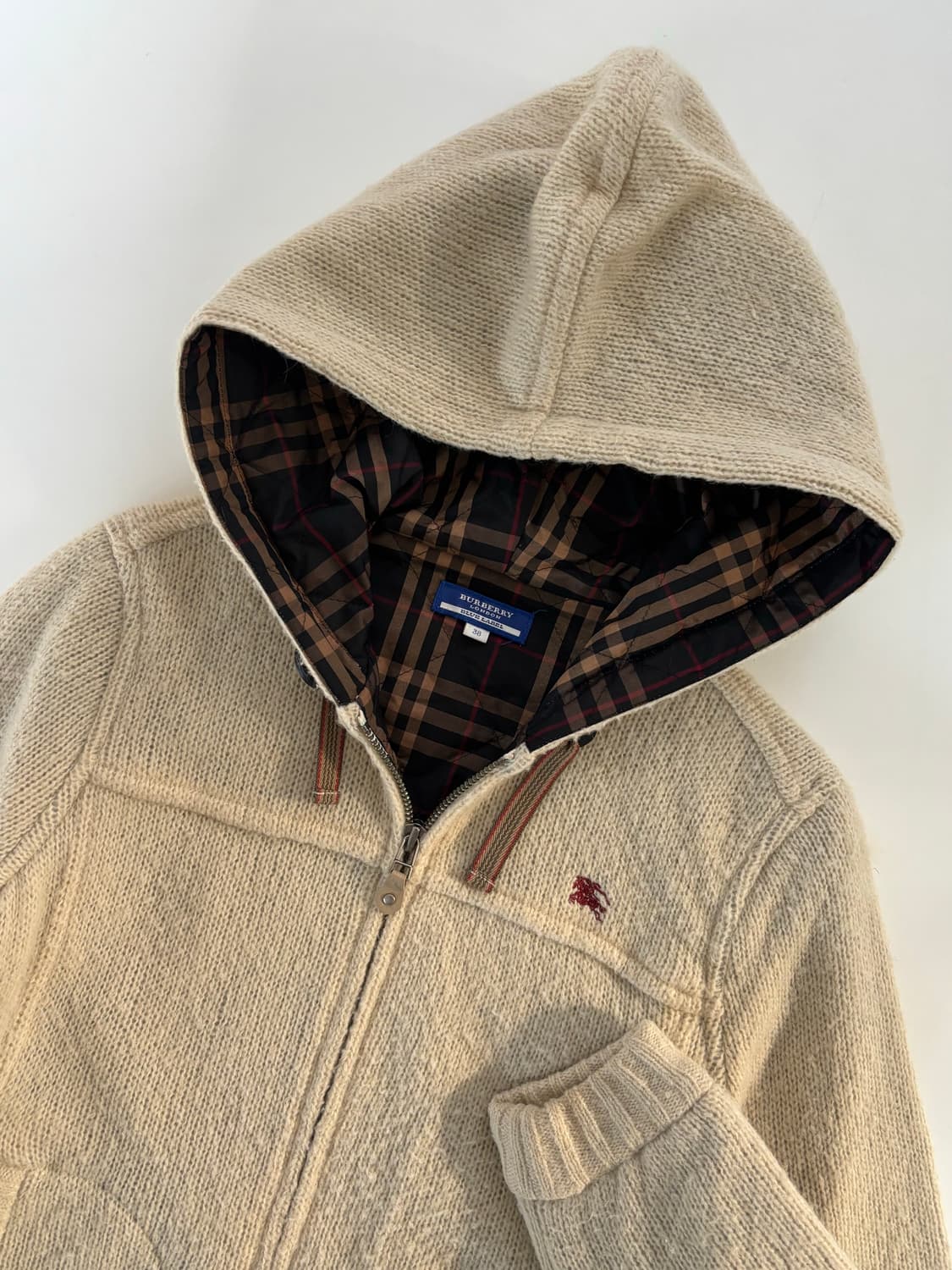 Burberry 버버리 블루라벨 모헤어 아이보리 니트 후드 집업  상품이미지3