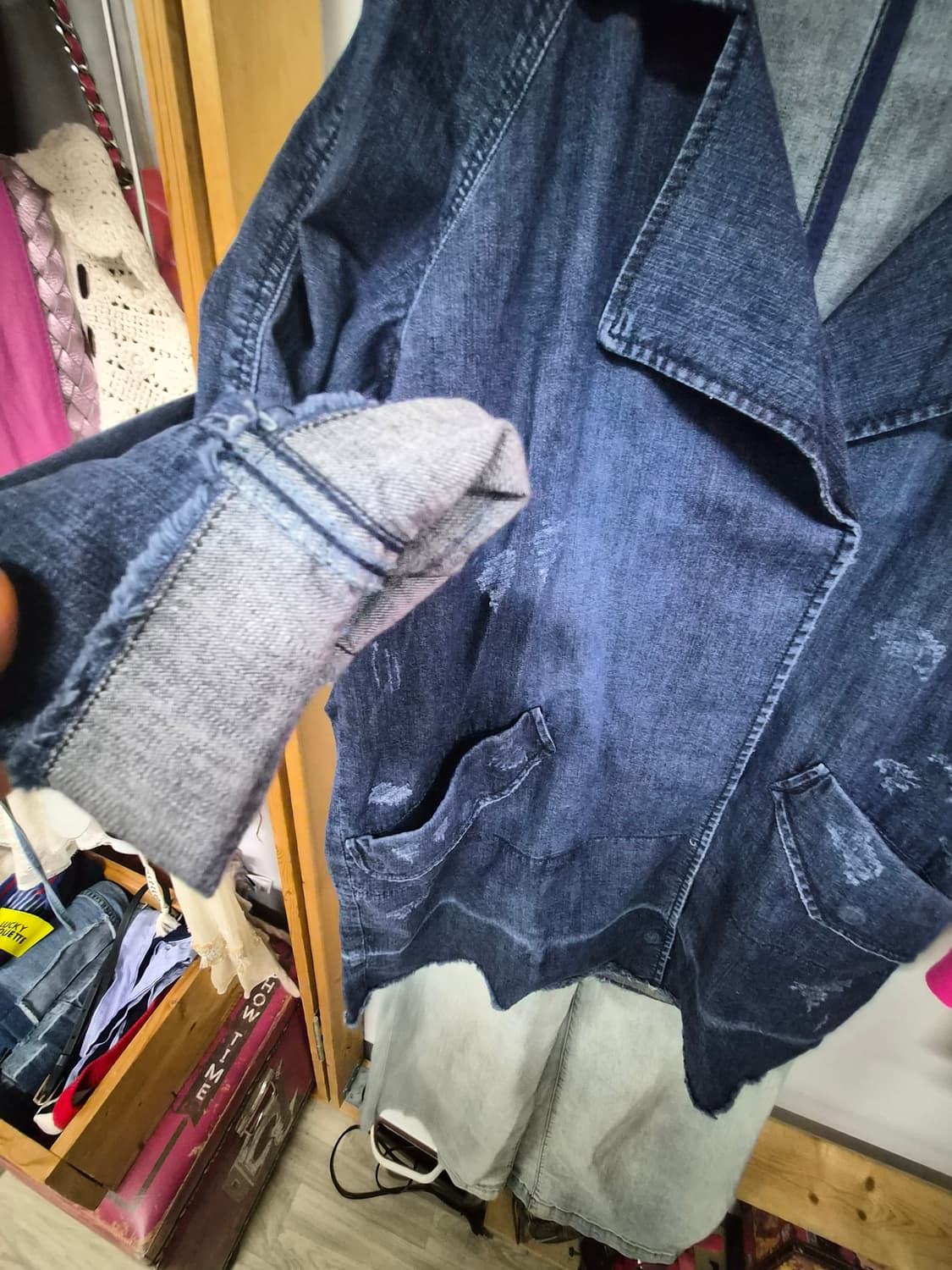 베네통 스판 데님 자켓 상품이미지3