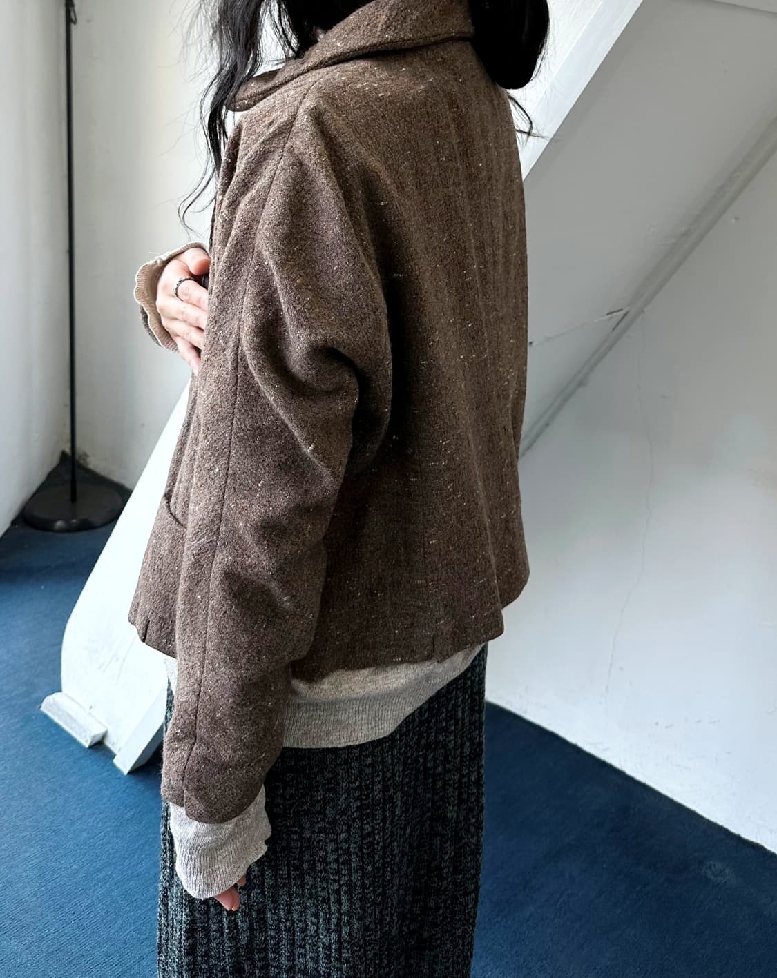 Tweed fabric single collar shirring jack 상품이미지8